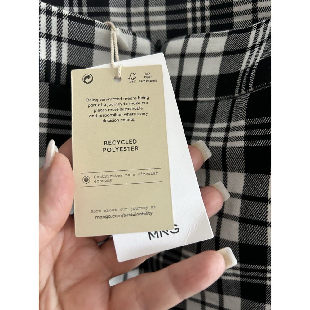 Mango Scotland Checkered Tartan Skirt sz 10 Goth Grunge Dark Academia - Picture 5 of 8